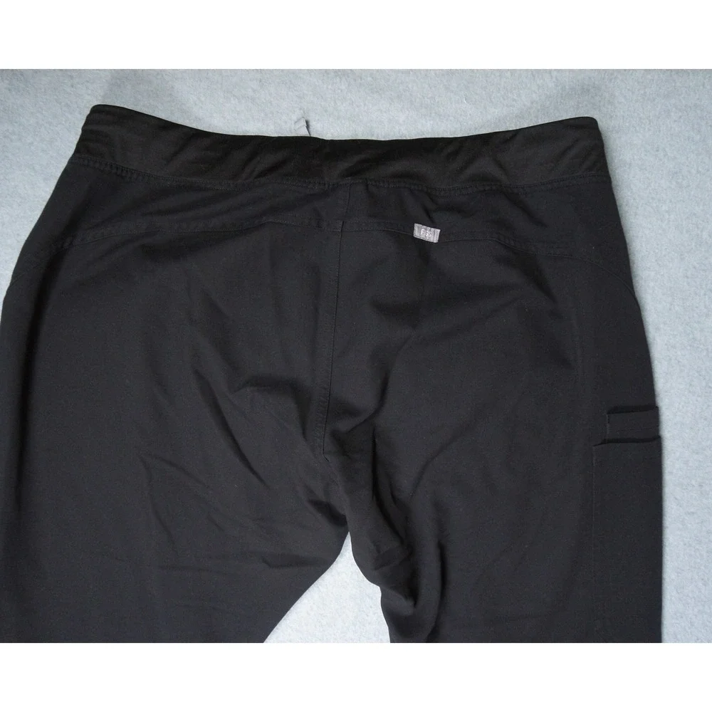 Figs Pants Mens XL Black Scrub Technical Cargo Drawstring Straight Leg Nurse